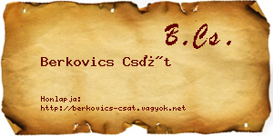 Berkovics Csát névjegykártya
